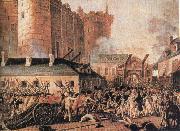 bastiljens fall den 14 juli 1789 samtida malning, unknow artist